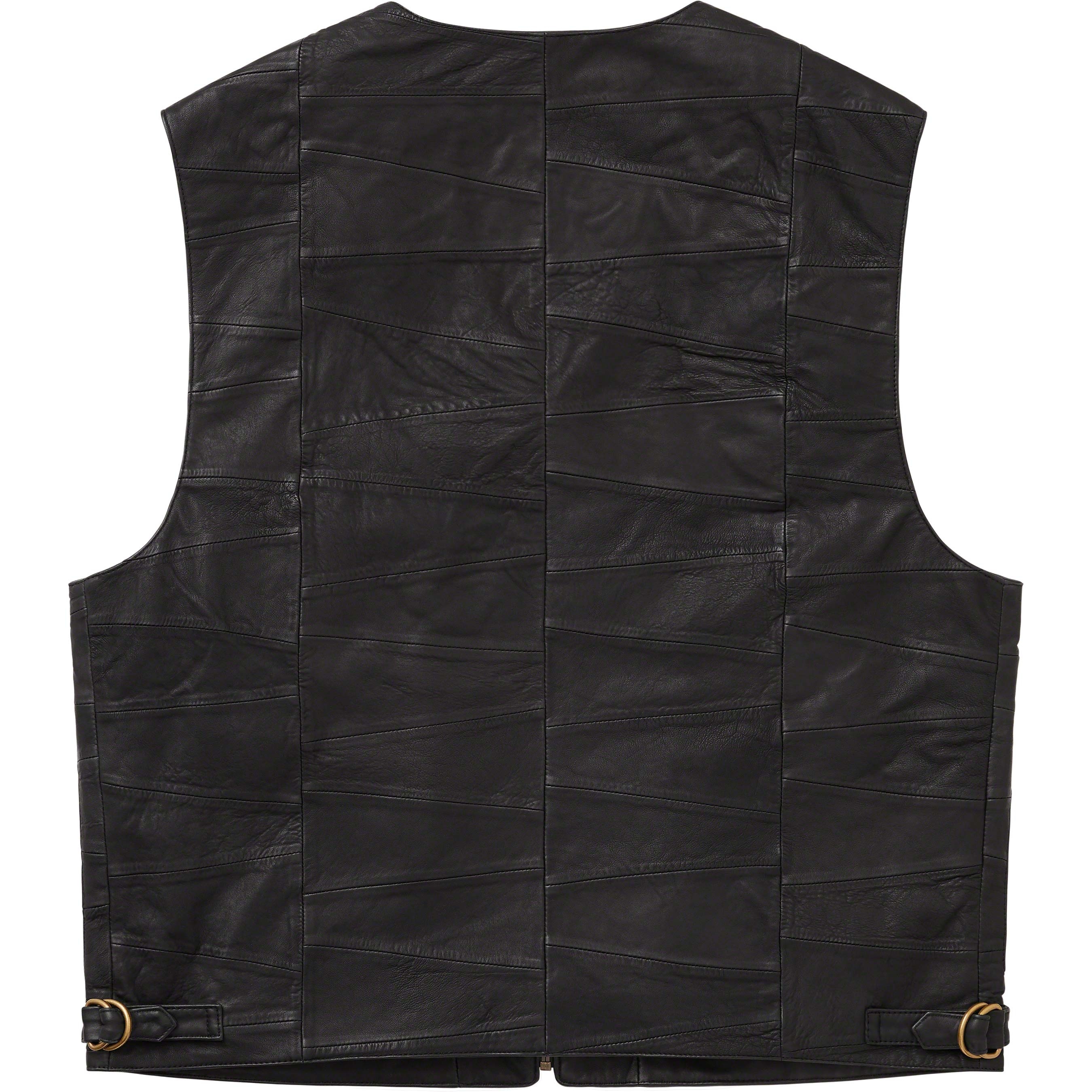 Patchwork Leather Cargo Vest view 2